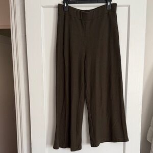 Abercrombie & Fitch Wide Leg Knit Culottes - Olive Green